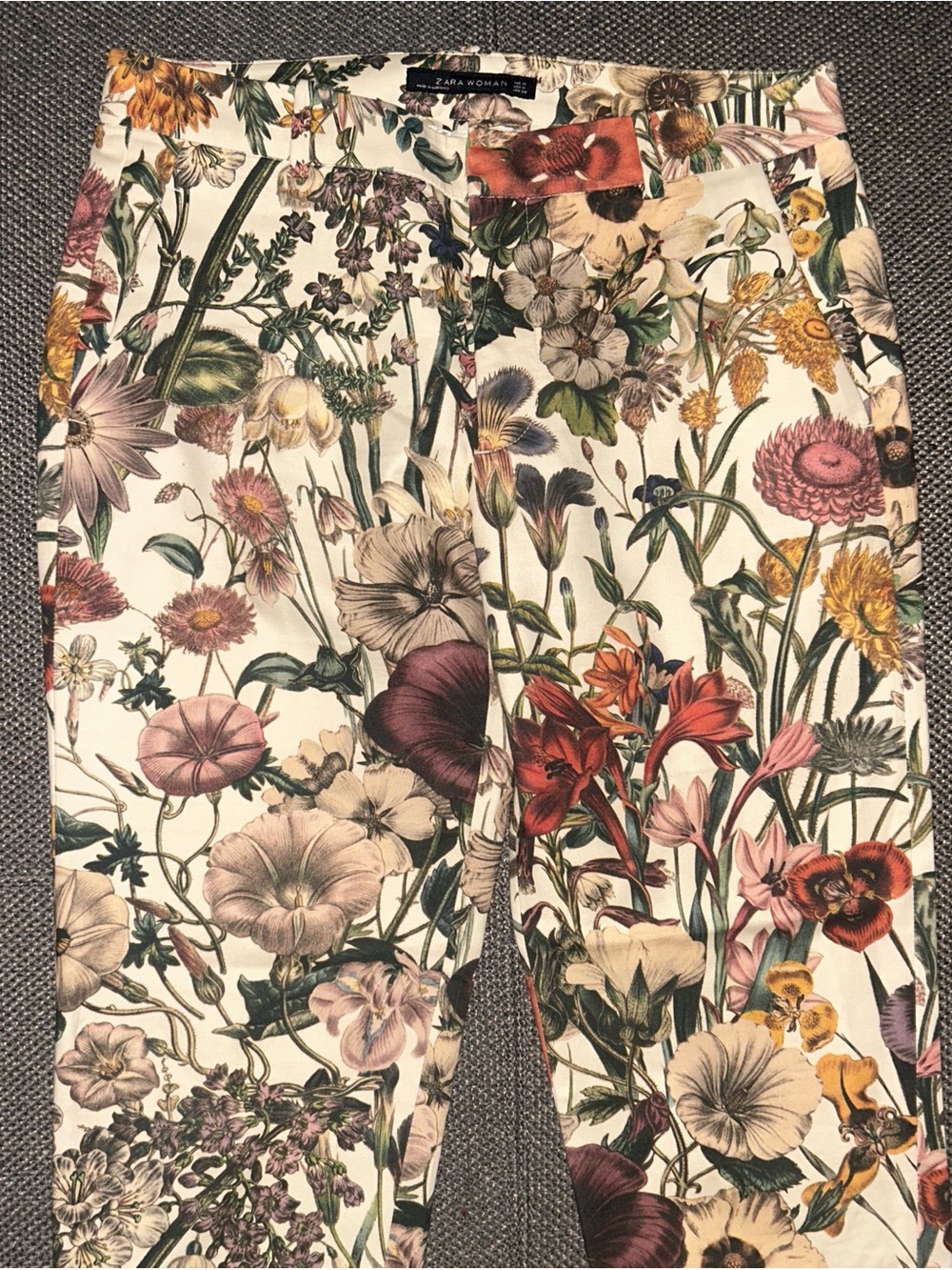 Floral All Over Print Skinny Trouser Pants - Multicolor - Picture 2 of 6